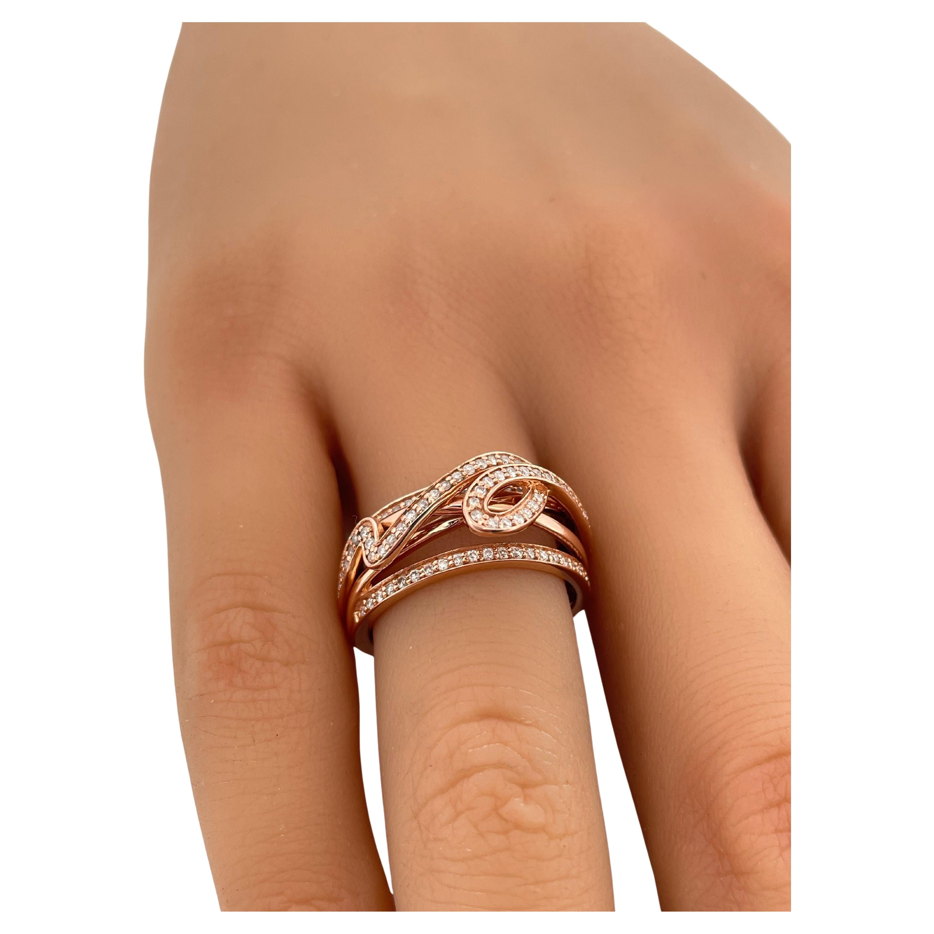 Bague en or rose 14K Le Vian 0.455ctw H-I SI1-SI2 Diamond Ring en vente 2
