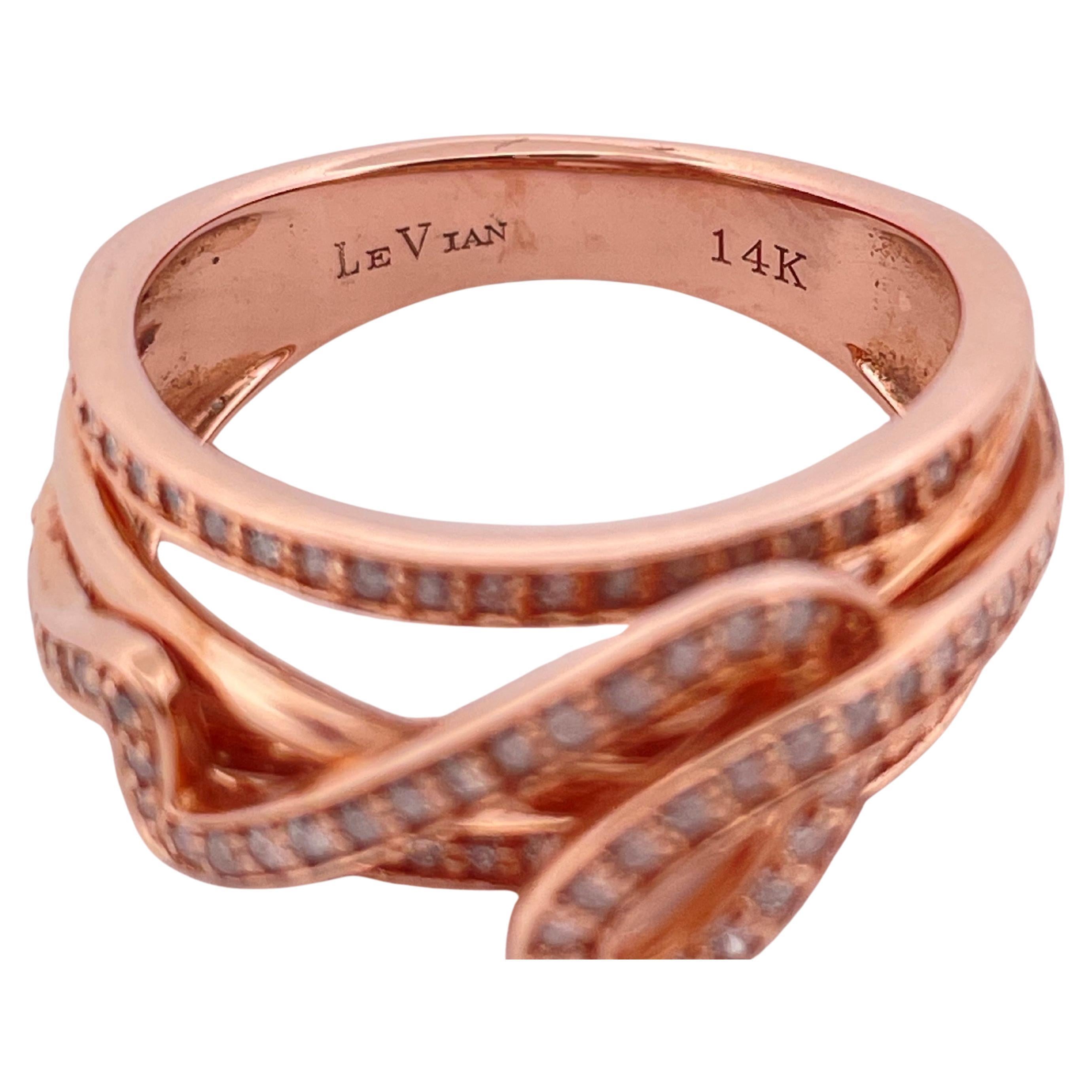 Bague en or rose 14K Le Vian 0.455ctw H-I SI1-SI2 Diamond Ring en vente 3