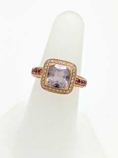 14 Karat Rose Gold Le Vian Amethyst Diamond Pink Sapphire Ring