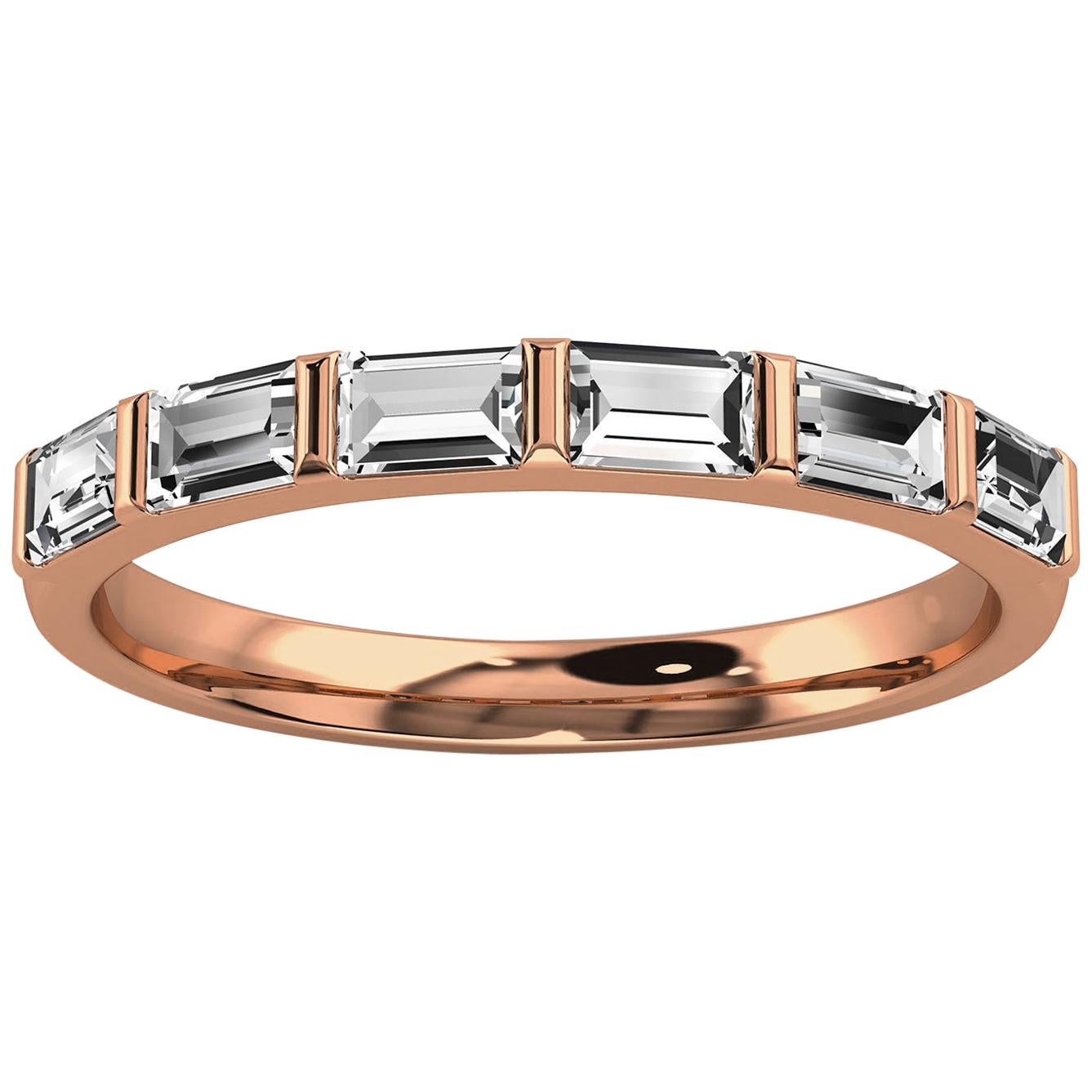 14K Rose Gold Lindie Baguette Organic Design Diamond Ring '1/2 Ct. Tw' For Sale