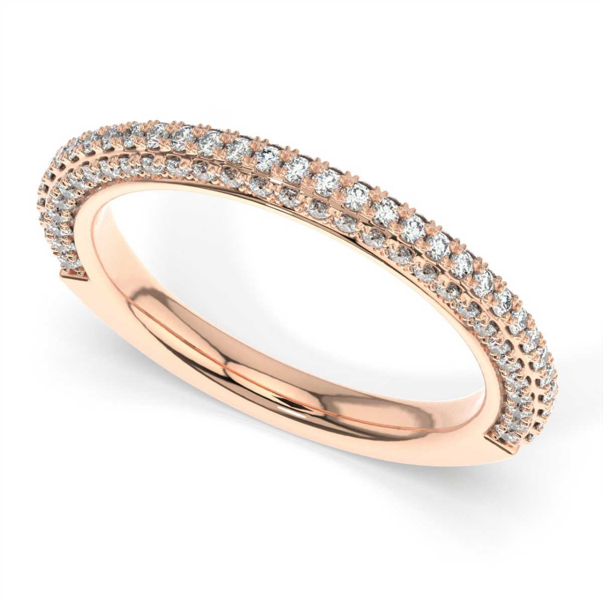 Round Cut 14K Rose Gold Louise Diamond Ring '1/2 Ct. tw' For Sale