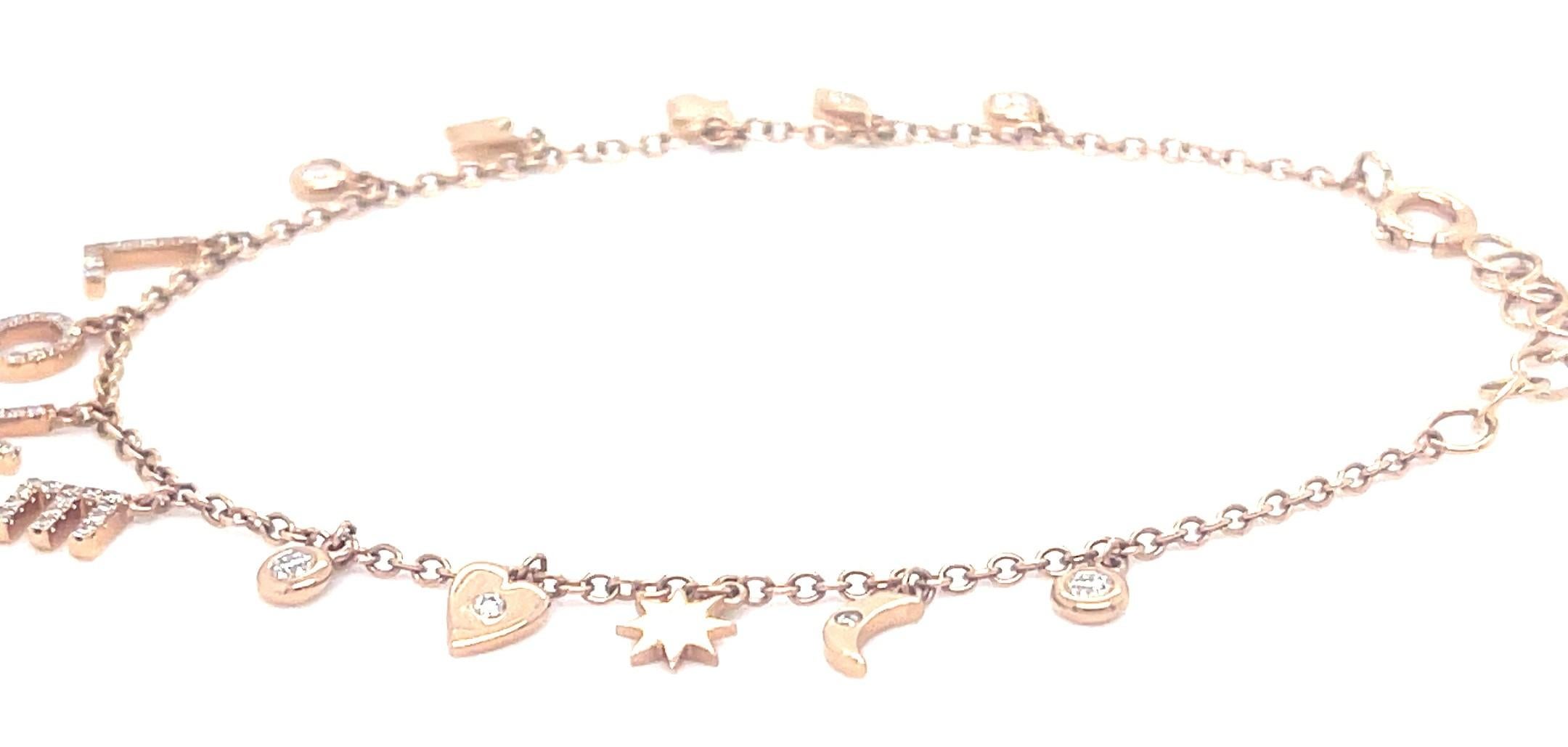 Beautiful, Delicate Charm Bracelet
Features Diamond-Set 