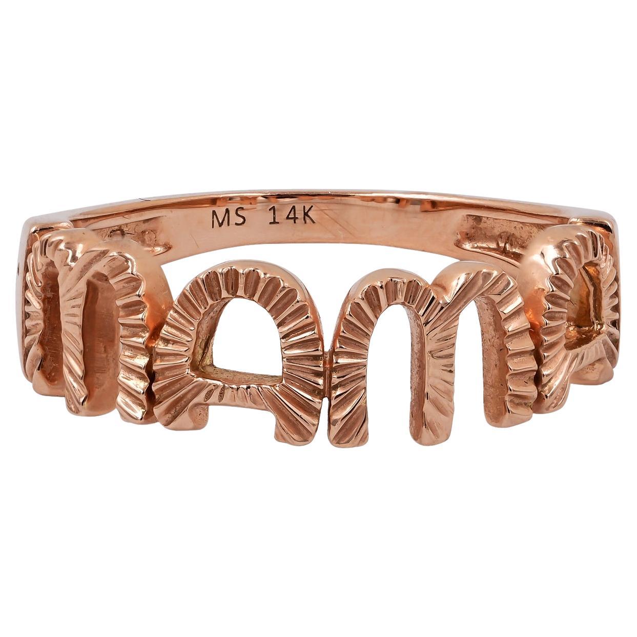 14k Rose Gold 'Mama' Band Ring