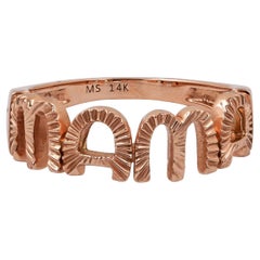 Bague "Mama" en or rose 14k
