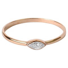 14k Rose Gold Marquise Diamond Ring Wedding Ring Bridal Ring