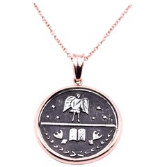 14 Karat Rose Gold Medallion Necklace