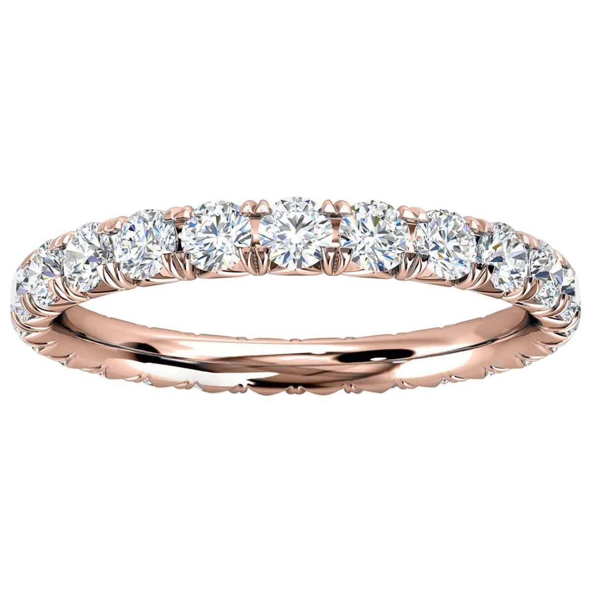 For Sale:  14k Rose Gold Mia French Pave Diamond Eternity Ring '1 Ct. tw'