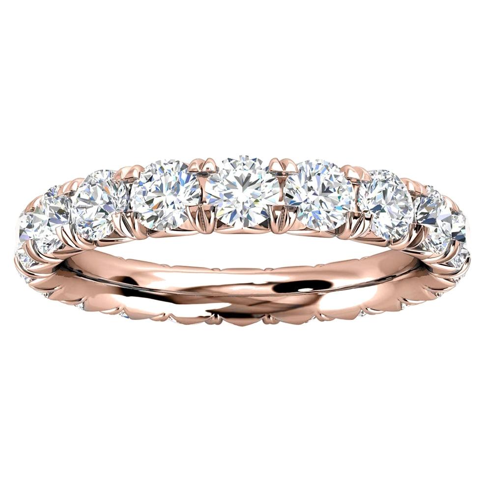 For Sale:  14k Rose Gold Mia French Pave Diamond Eternity Ring '2 Ct. tw'