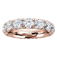 Mia French, bague d'éternité en or rose 14 carats avec pavé de diamants 4 carats « Tw »