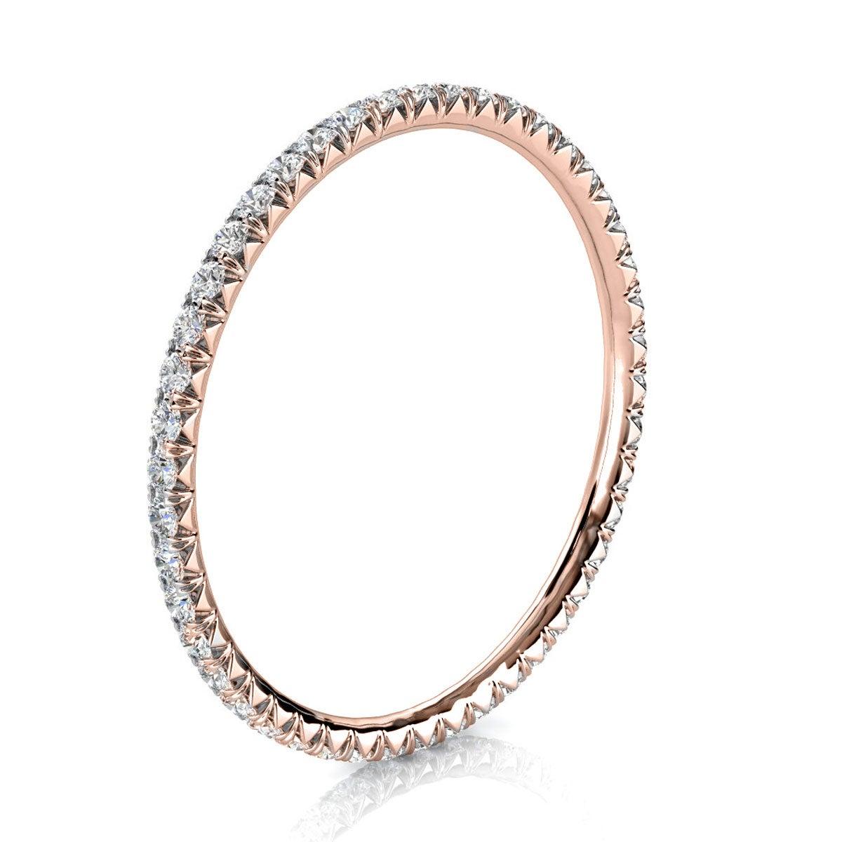 For Sale:  14k Rose Gold Mia Petite French Pave Diamond Eternity Ring '1/4 Ct. Tw' 2