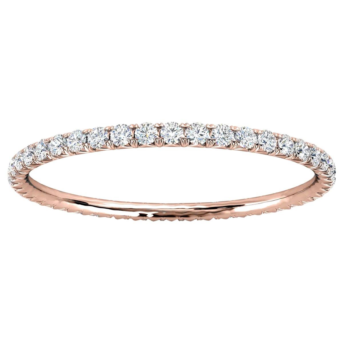 For Sale:  14k Rose Gold Mia Petite French Pave Diamond Eternity Ring '1/4 Ct. Tw'