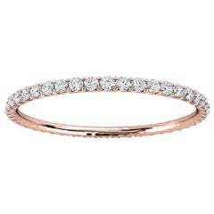 Anillo de oro rosa de 14 quilates Mia Petite French Pave Diamond Eternity Ring '1/4 Ct. Tw'