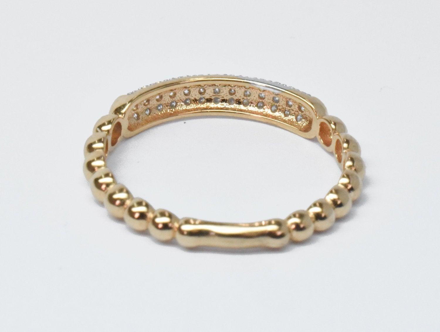 For Sale:  14K Gold Micro Pave Wedding Diamond Ring Half Eternity Diamond Ring 3