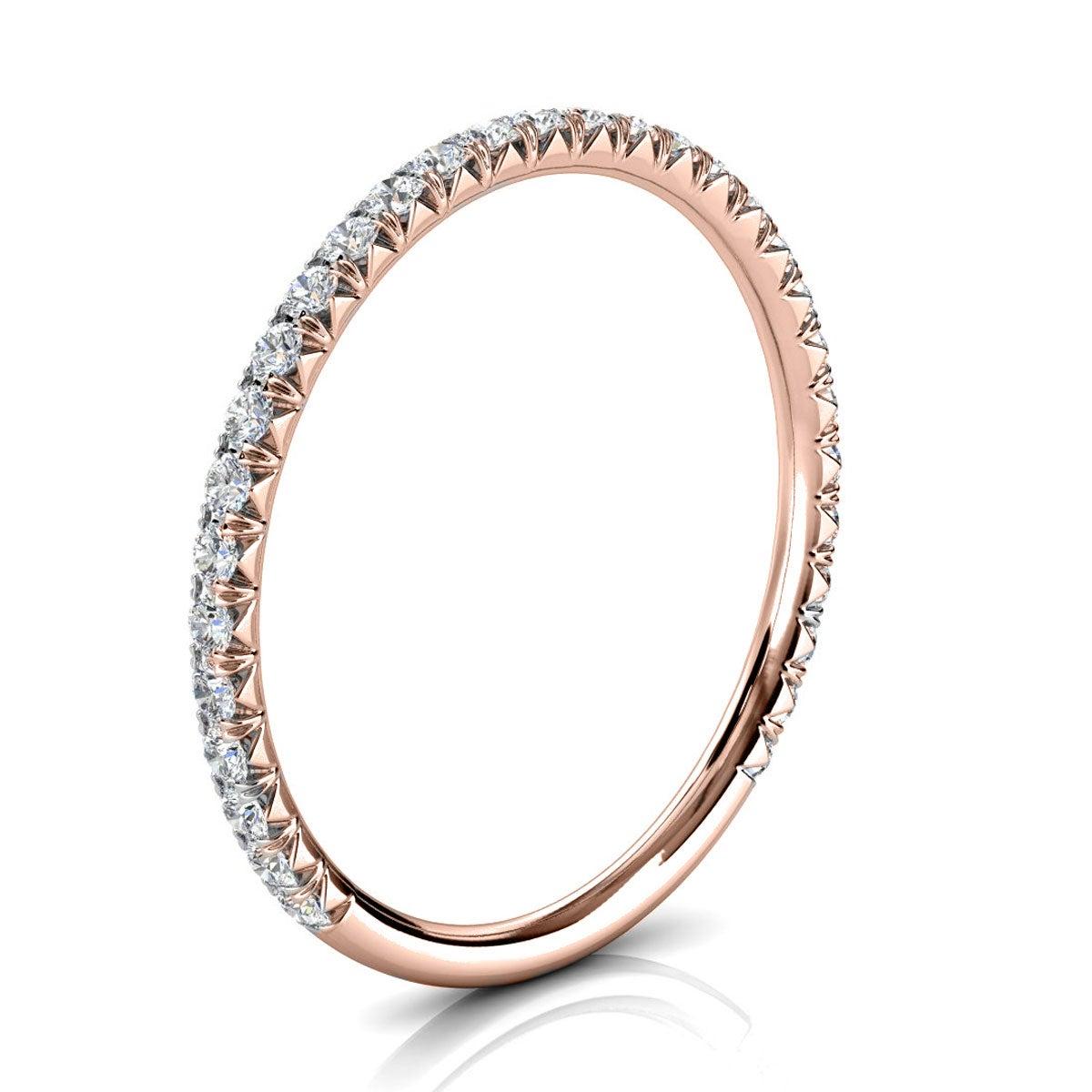 For Sale:  14K Rose Gold Mini GIA French Pave Diamond Ring '1/4 Ct. Tw' 2