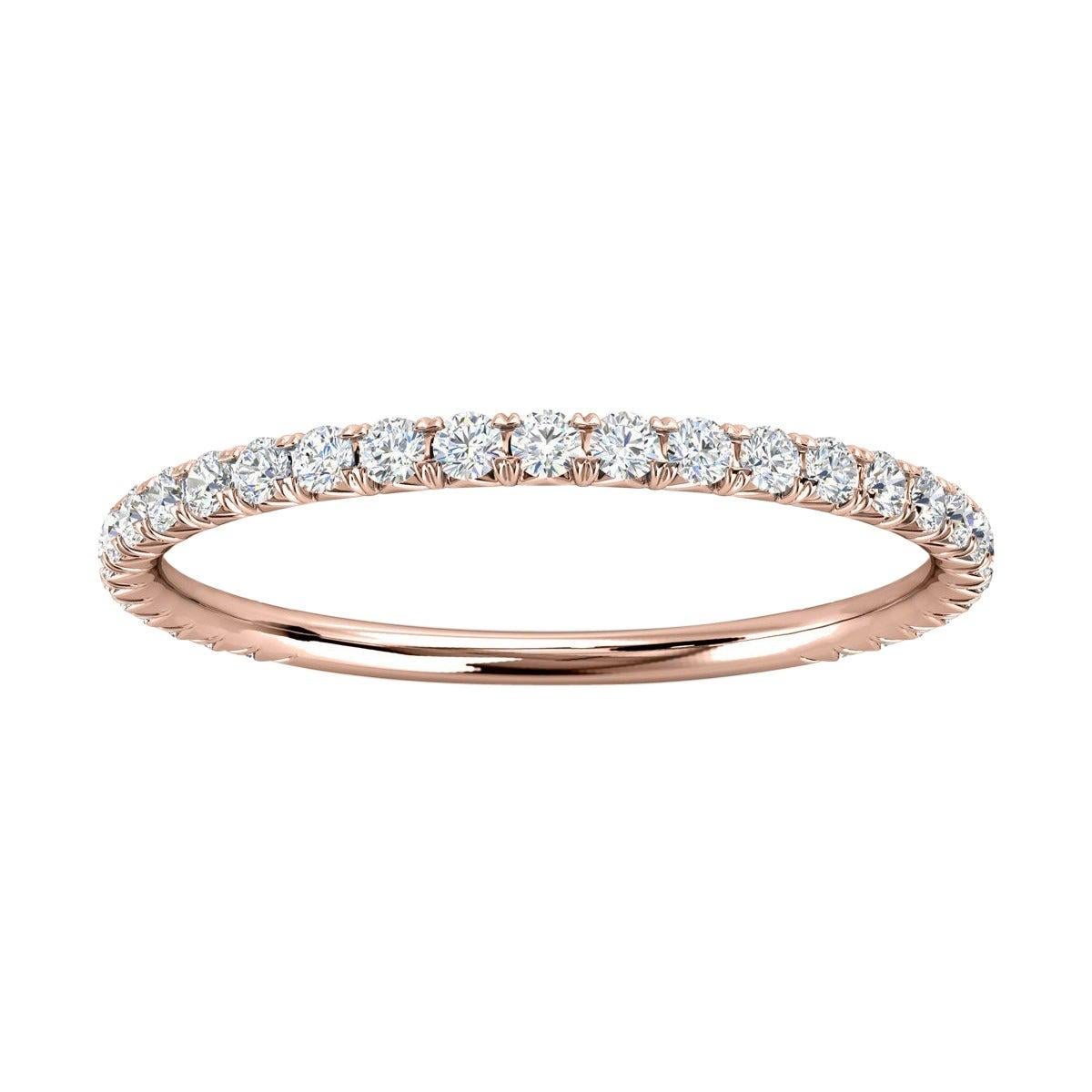 For Sale:  14k Rose Gold Mini GIA French Pave Diamond Ring '1/4 ct. tw'
