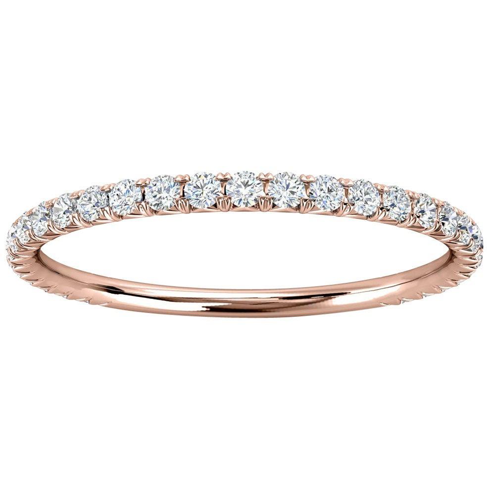 For Sale:  14K Rose Gold Mini GIA French Pave Diamond Ring '1/4 Ct. Tw'