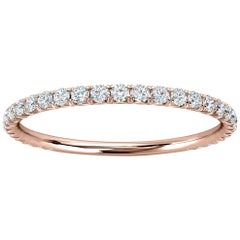 14K Rose Gold Mini GIA French Pave Diamond Ring '1/4 Ct. Tw'
