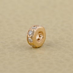 14K Rose Gold Minimalist Round Finding Natural Diamond Fine Jewelry Connector