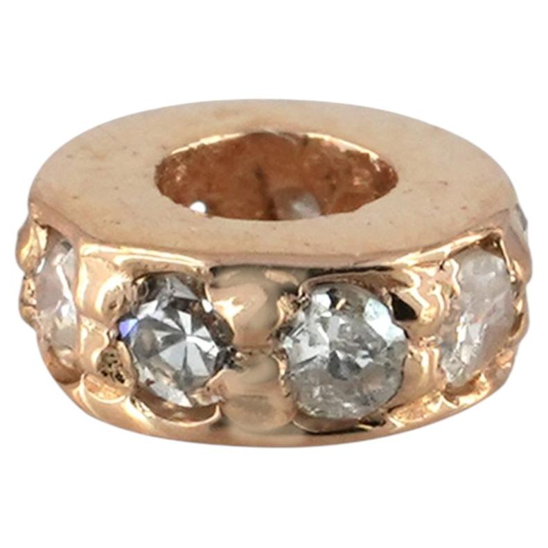 14K Rose Gold Minimalist Round Finding Natural Diamond Fine Jewelry Connector