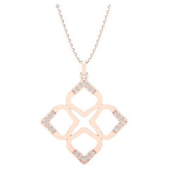 Collana moderna aperta con diamante Closter in oro rosa 14K
