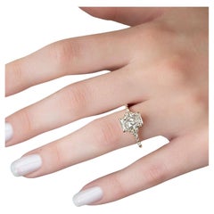 Oro rosa 14k Anello di moissanite Anello da donna di design 2,50ct Anello nuziale