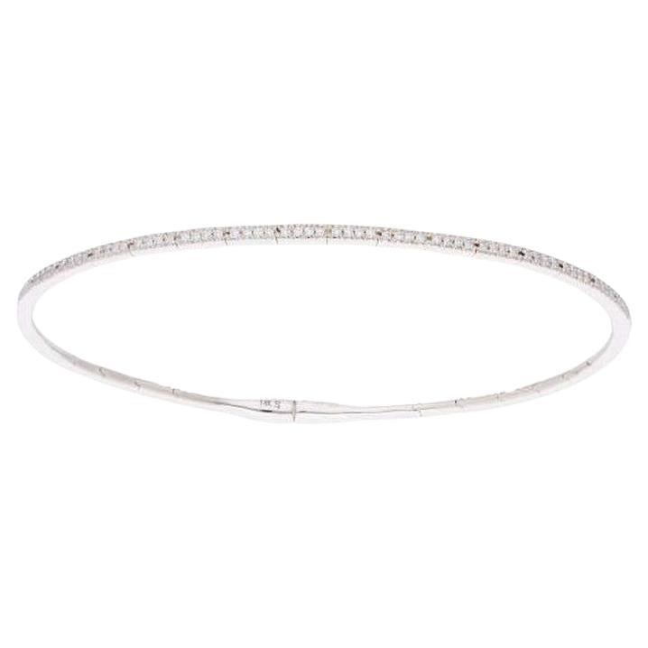 14K Rose Gold Moonlight Collection Bangle with 0.25 Carat Round Diamonds For Sale