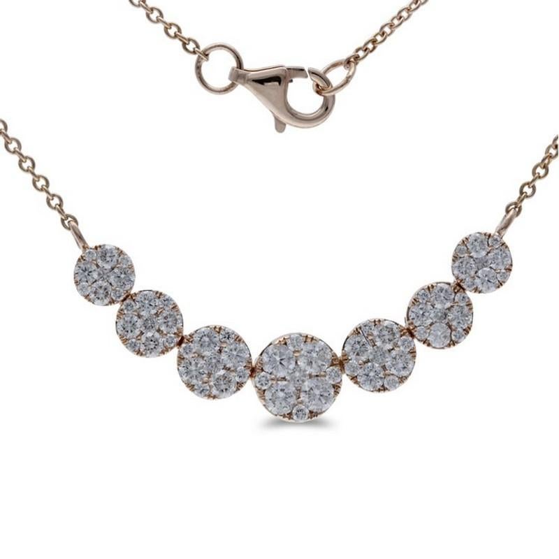 Peso totale dei diamanti: Questa squisita collana a grappolo di 7 pezzi graduati della Collection'S Moonlight ha un peso totale di 1,25 carati e mette in risalto la brillantezza di 63 diamanti rotondi meticolosamente disposti in un accattivante