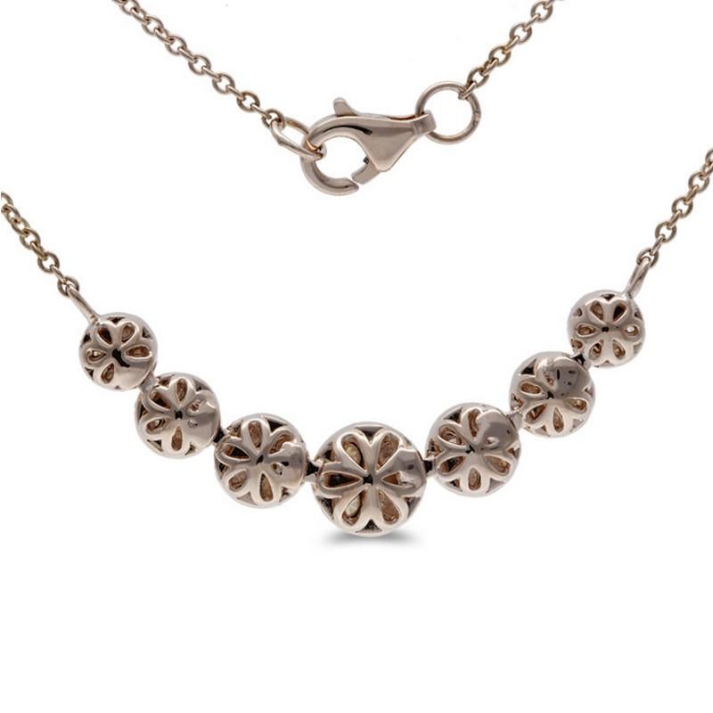 Moderno Collana a grappolo rotonda in oro rosa 14K Moonlight Collection - Diamanti 1,25 CTW in vendita