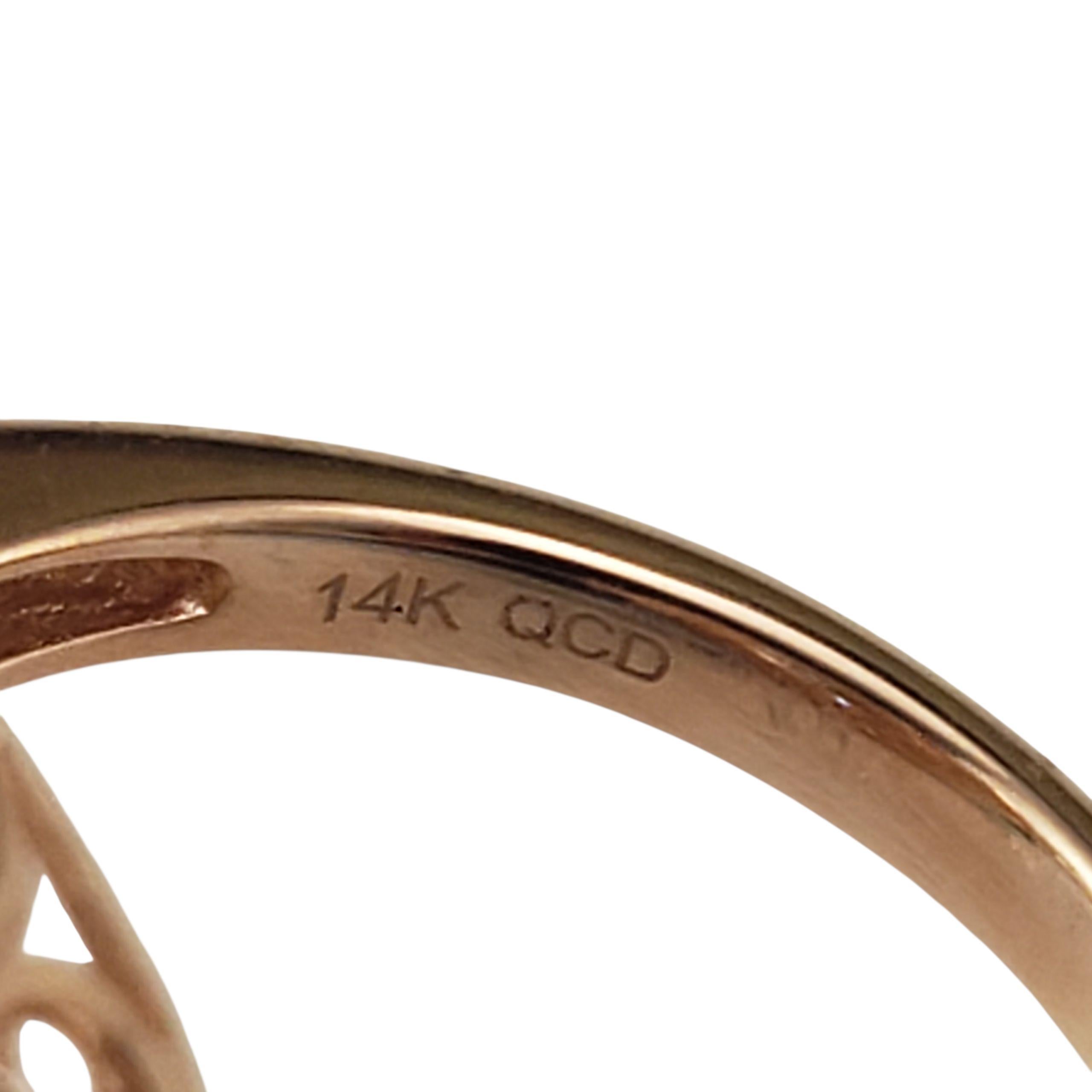 14K Rose Gold Morganit und Diamant Ring Größe 7,25 #22762 Damen im Angebot
