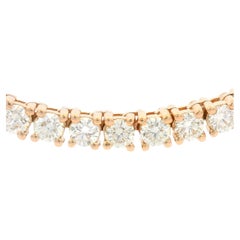 Collier « tennis » en or rose 14 carats, orné d'un diamant naturel de 15,05 carats à taille brillant ronde