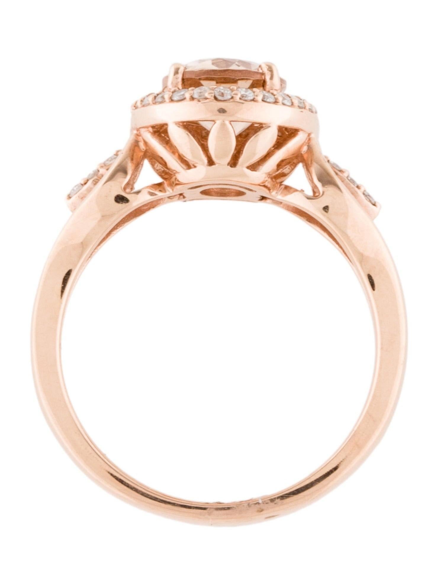 Oval Cut 14K Rose Gold Natural 1.54Ct Morganite Oval Ring For Sale