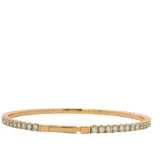 Bracciale tennis con diamanti tondi e brillanti in oro rosa 14K Nature da 2,81 carati