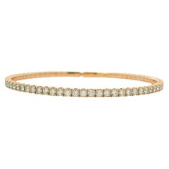 Bracciale tennis con diamanti tondi e brillanti in oro rosa 14K Nature da 2,81 carati