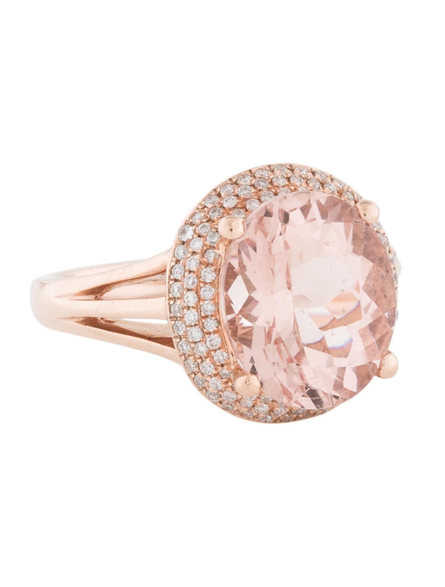 14K Rose Gold Natural 2.94 Ct Morganite Cocktail Ring In New Condition For Sale In New York, NY