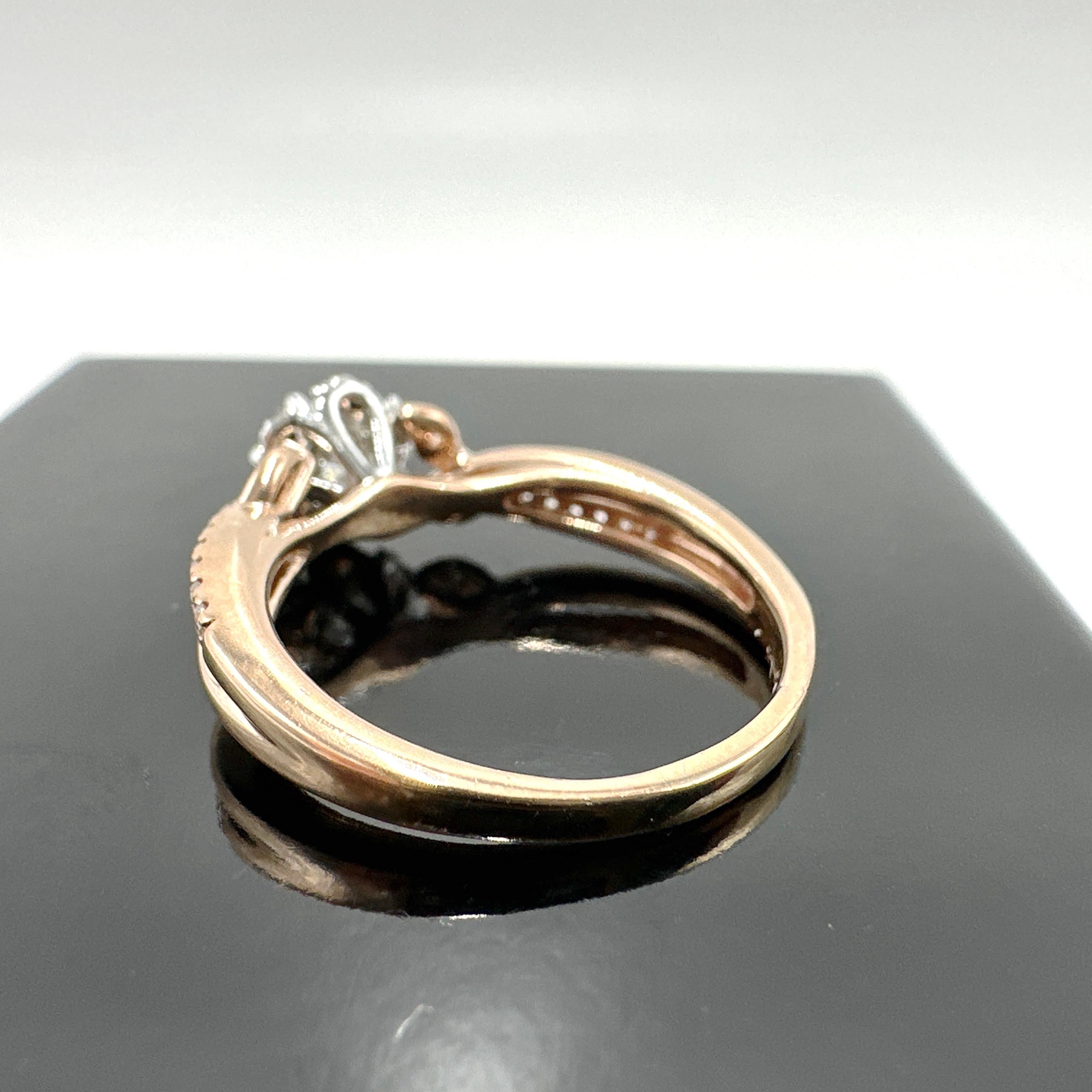 14k Roségold Natürlicher Diamant-Cluster-Ring 0,52TCW 1