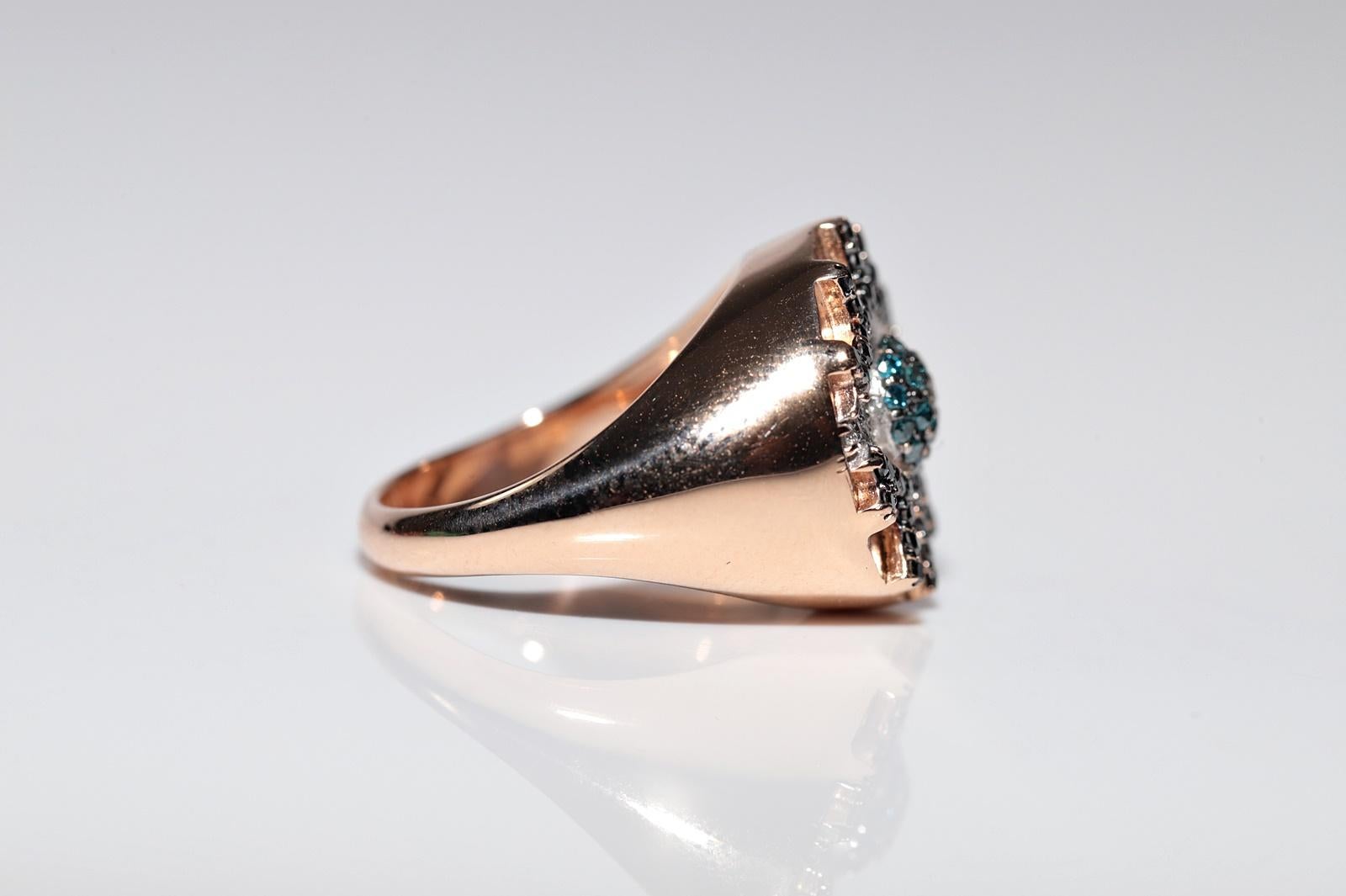 Women's 14k Rose Gold Natural Diamond Decorated Eye Style Ring For Sale