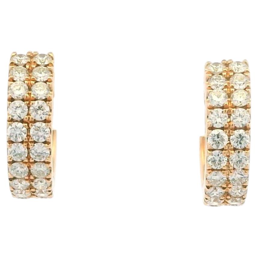 Orecchini The Row in oro rosa 14K con diamanti naturali a doppia fila In magazzino