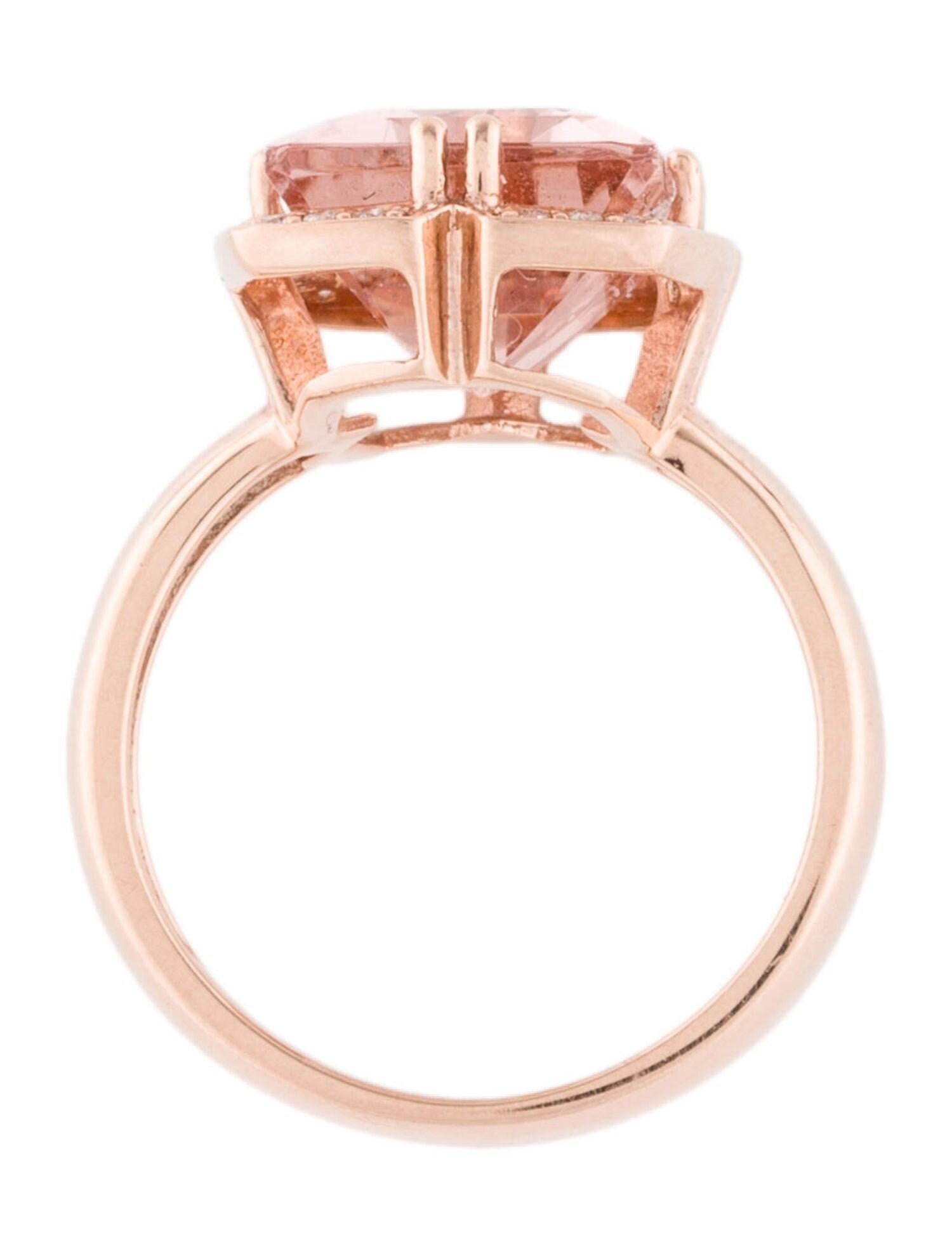 14K Rose Gold Natural Emerald 6.71 Ct Morganite Cocktail Ring In New Condition For Sale In New York, NY