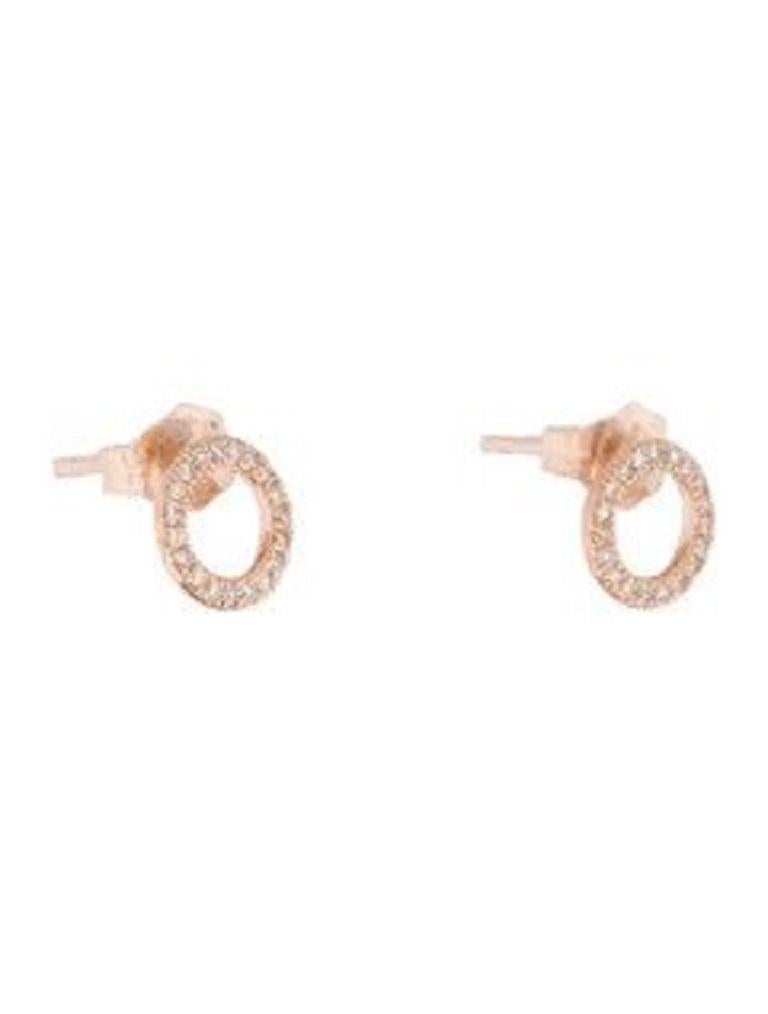 Open Circle Earrings: Crafted of real 14k gold, these popular Open Circle shape earrings feature 38 natural white sparkling diamonds approximately 0.10 ct. Certified diamonds. Diamond Color & Clarity GH-SI1 Measures approximately 1/2 Inch. Secured
