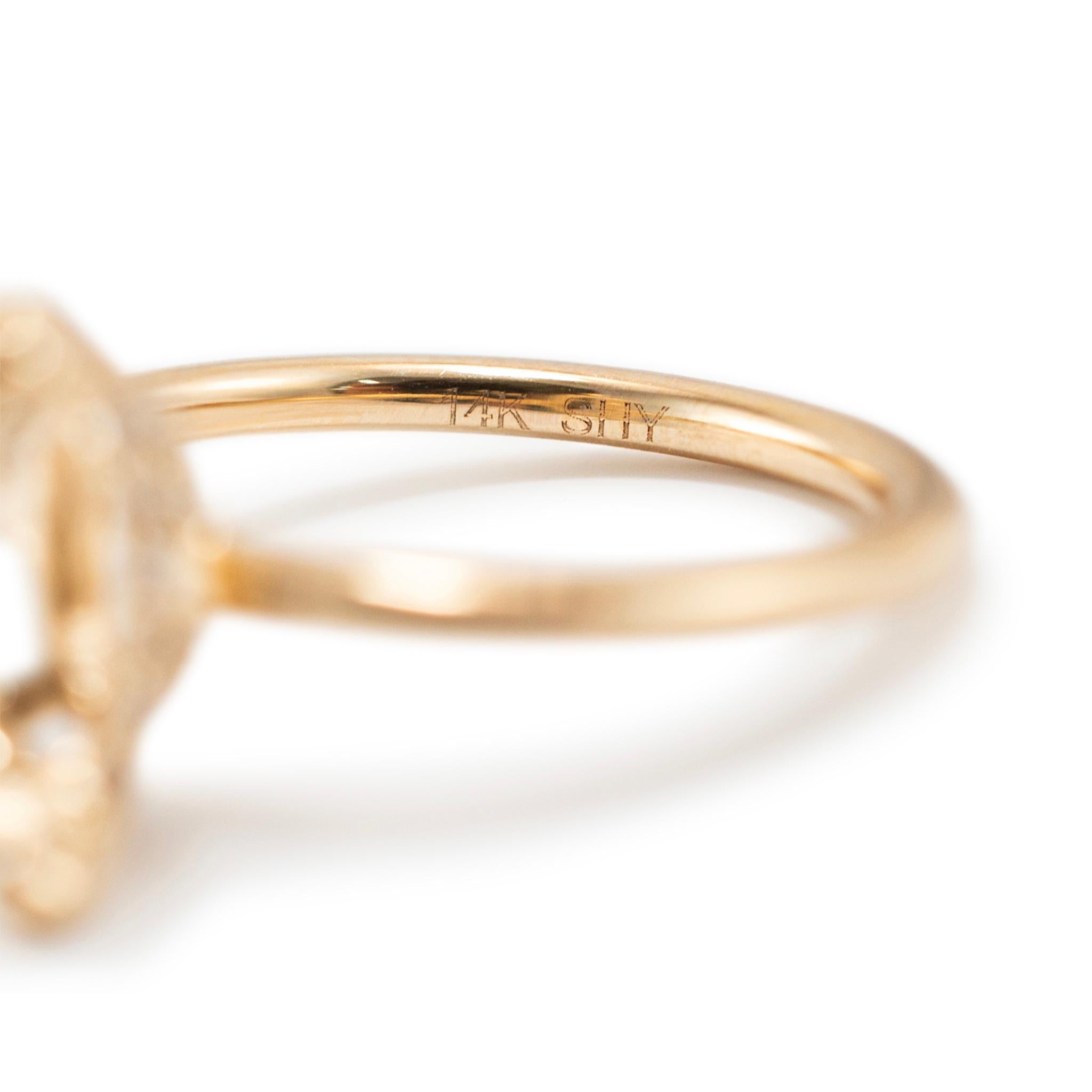 14K Rose Gold Oval Hidden Halo Diamond Semi Mount Engagement Ring For Sale 2