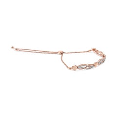 14K Rose Gold Over Silver Diamond Accent Layered Infinity 4"-10" Bolo Bracelet