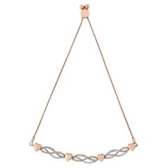 14K Rose Gold Over Silver Diamond Accent Layered Infinity 4"-10" Bolo Bracelet