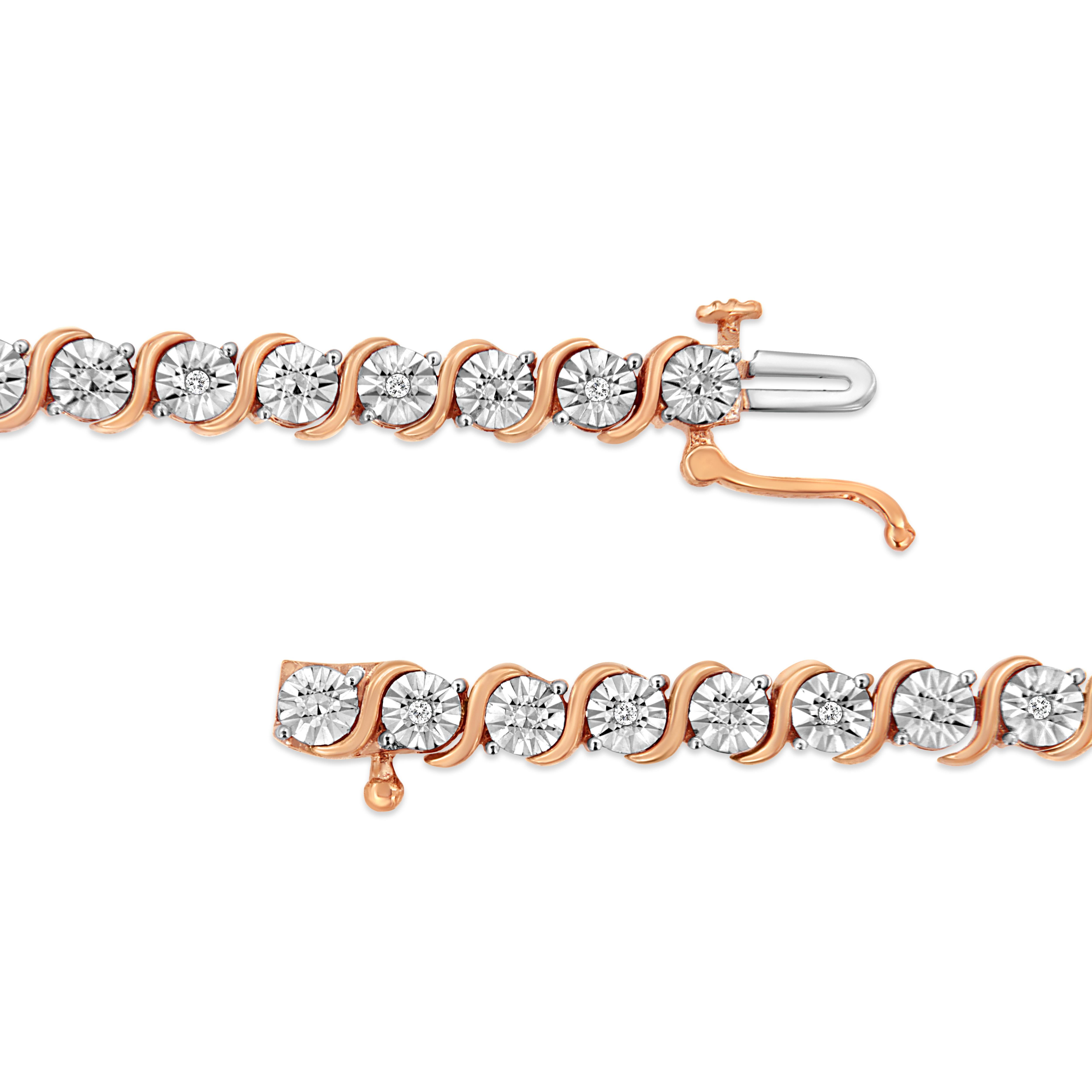 14K Roségold über Sterlingsilber 1/10 Karat Diamant und 