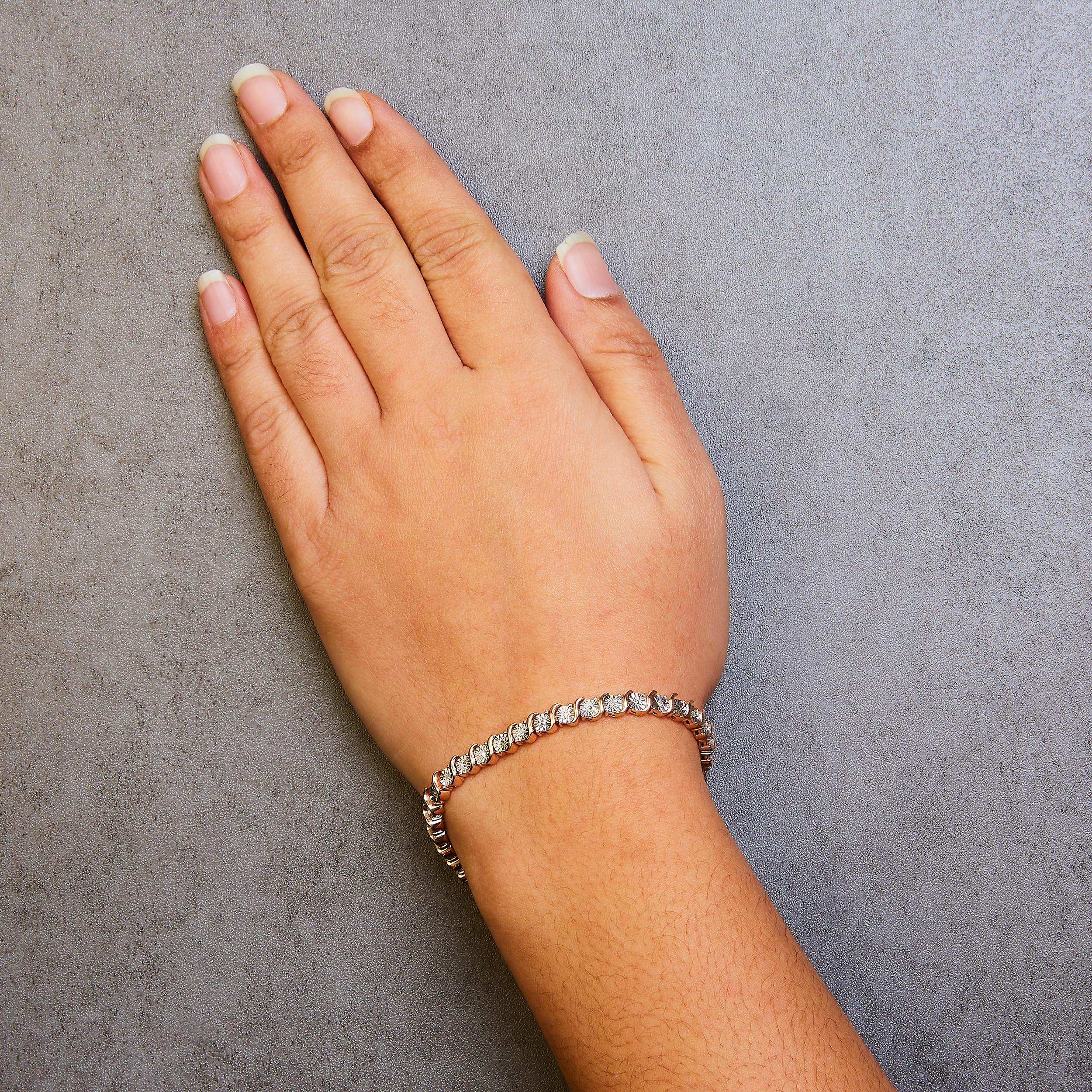 14K Roségold über Sterlingsilber 1/10 Karat Diamant und 