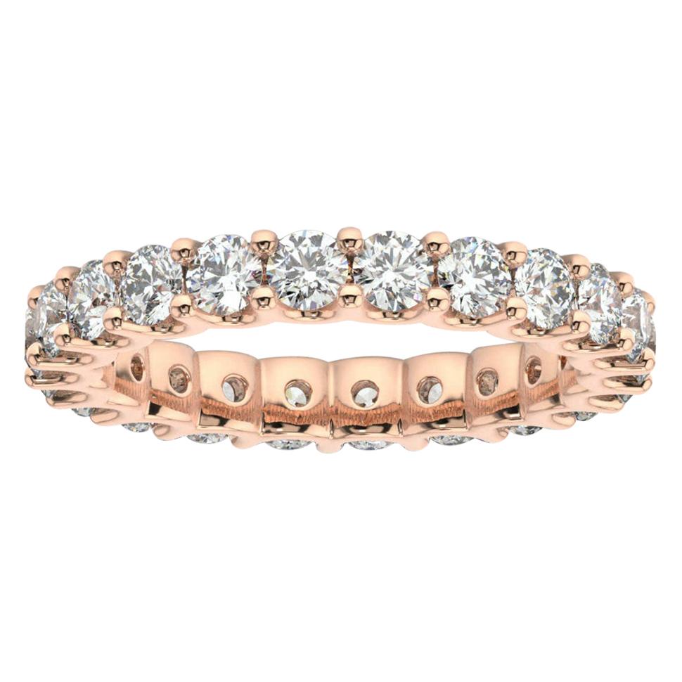 14K Rose Gold Pavia Eternity "U" Diamond Ring '2 Ct. tw' For Sale