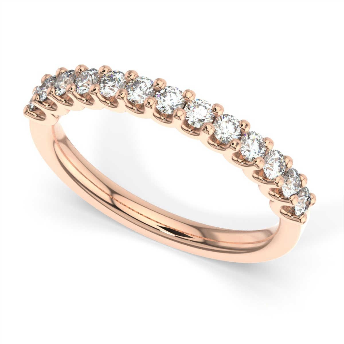 Round Cut 14K Rose Gold Pavia 