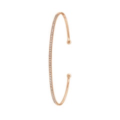 Oro rosa 14 carati Bracciale Petite Flex Cuff con diamanti '1/5 carati'