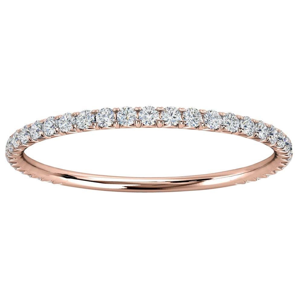 14k Rose Gold Petite GIA French Pave Diamond Ring '1/5 Ct. Tw'