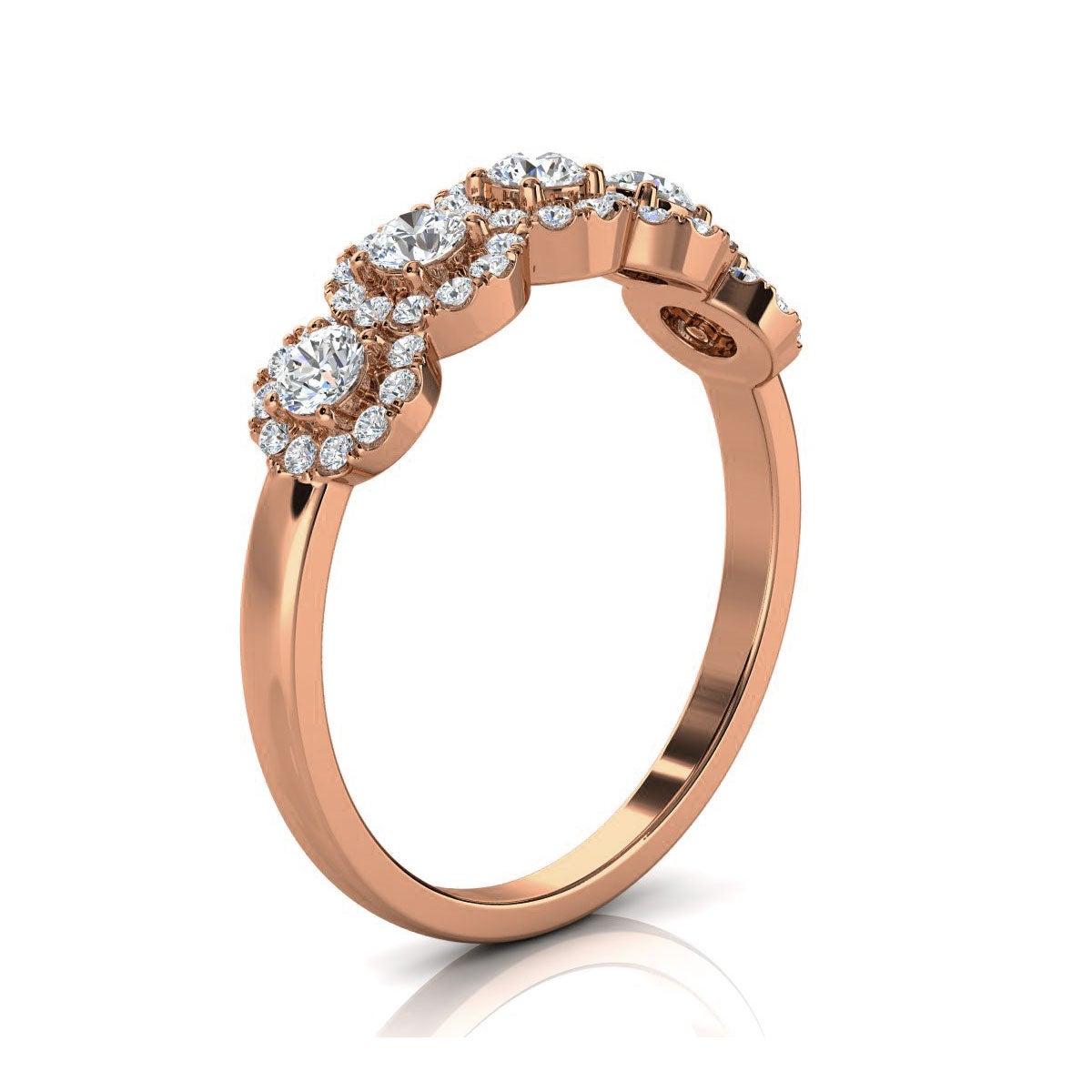 For Sale:  14k Rose Gold Petite Jenna Halo Diamond Ring '1/2 Ct. Tw' 2