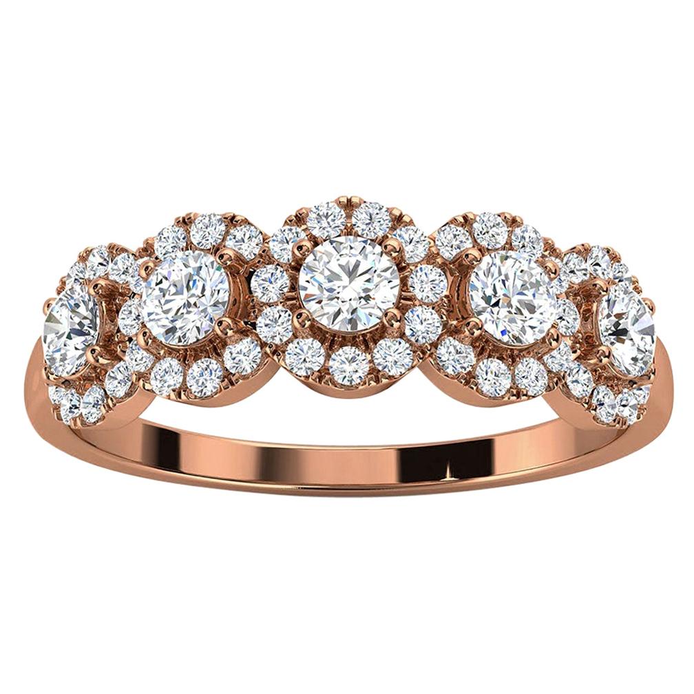 For Sale:  14k Rose Gold Petite Jenna Halo Diamond Ring '1/2 Ct. Tw'